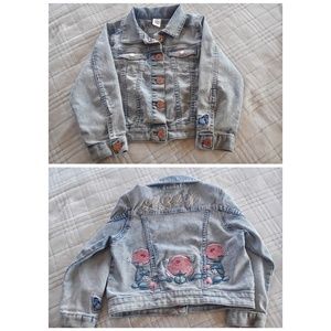 Kids floural denim jacket